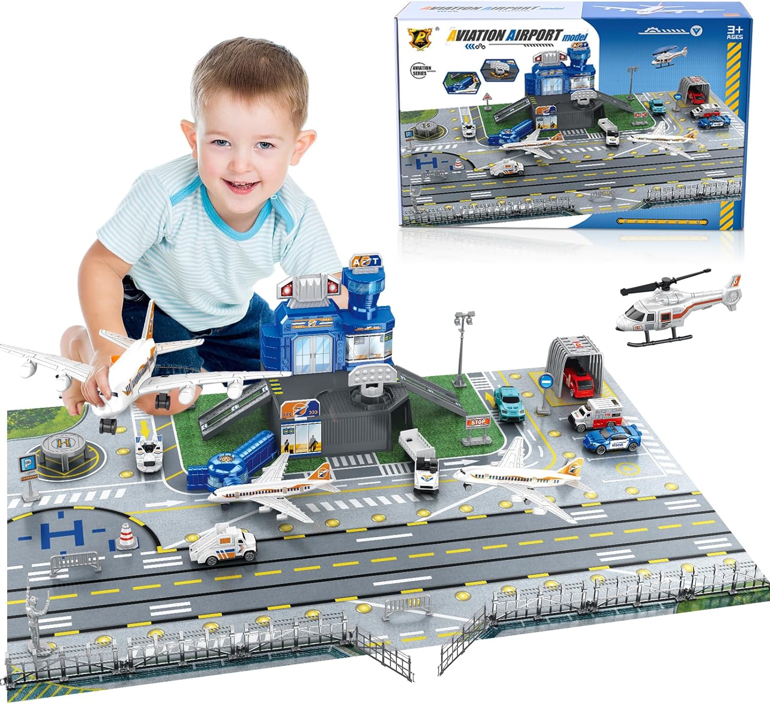 Kids Toys Xmas - 자동차, 헬리콥터, 비행기, 타워, 공항 놀이
