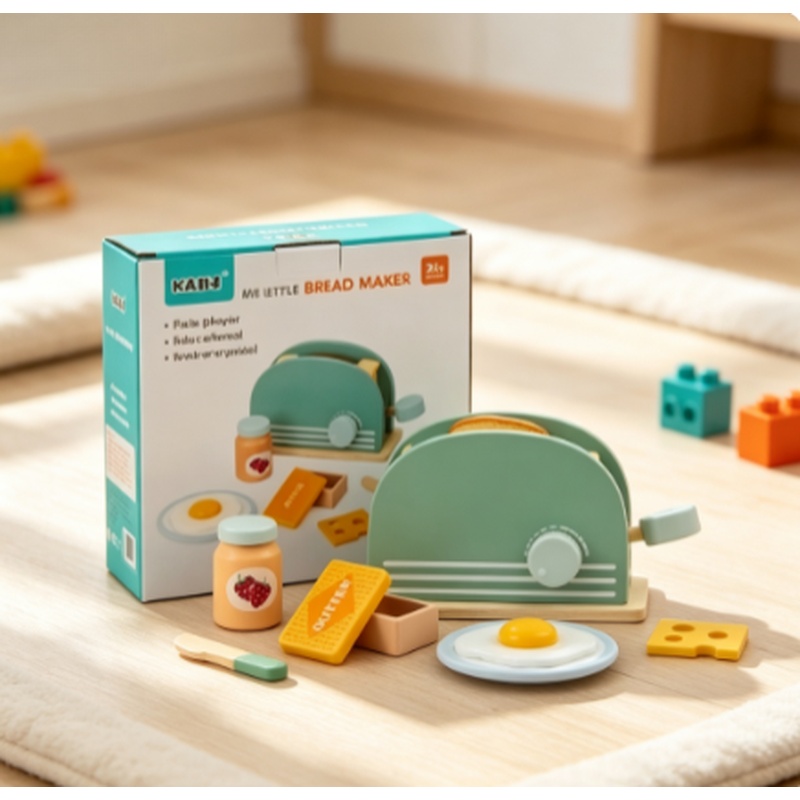 Kids Toys Kitchen Set - 나무 시뮬레이션 토스터 장난감 어린이 놀이