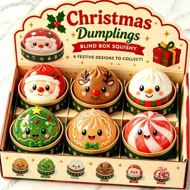 Kids Toys Xmas - 크리스마스 만두 스퀴시 장난감 박스 세트