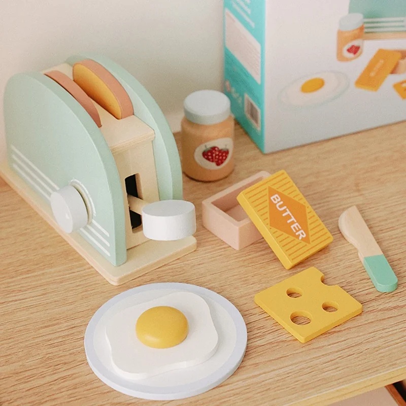 나무 시뮬레이션 토스터 장난감 어린이 놀이 주방 아침  - Kids Toys Kitchen Set 리뷰 및 가격