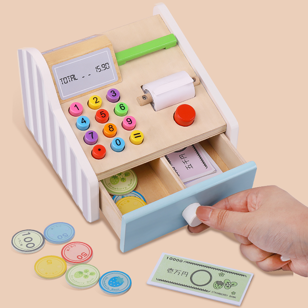 나무 금전 등록기 장난감 어린이 매장 쇼핑 롤 플레잉  - Toy Cash Register 리뷰 및 가격